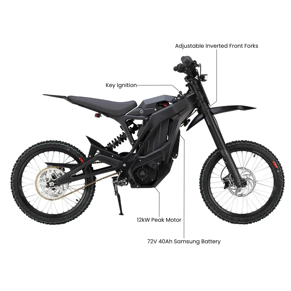 Eride PRO SS 2.0 Black — High‑Performance Electric Dirt Bike - 28mph Top Speed Electric Bike - Image 5