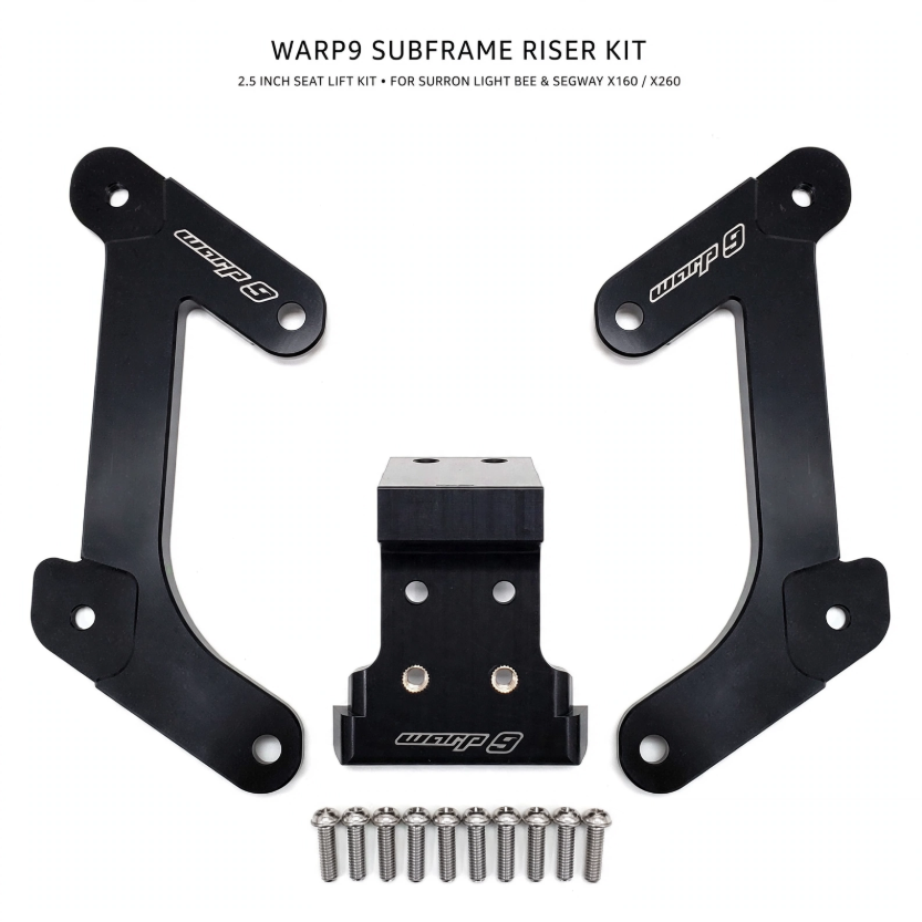Warp9 Subframe Riser Kit for Surron Light Bee & Segway X160 / X260 – 2.5″ Seat Lift