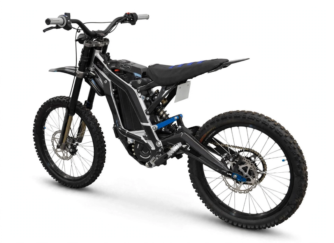 Used 2023 Surron Light Bee X 60V 6000W – Black Silver Carbon Blue CNC Edition - Image 4