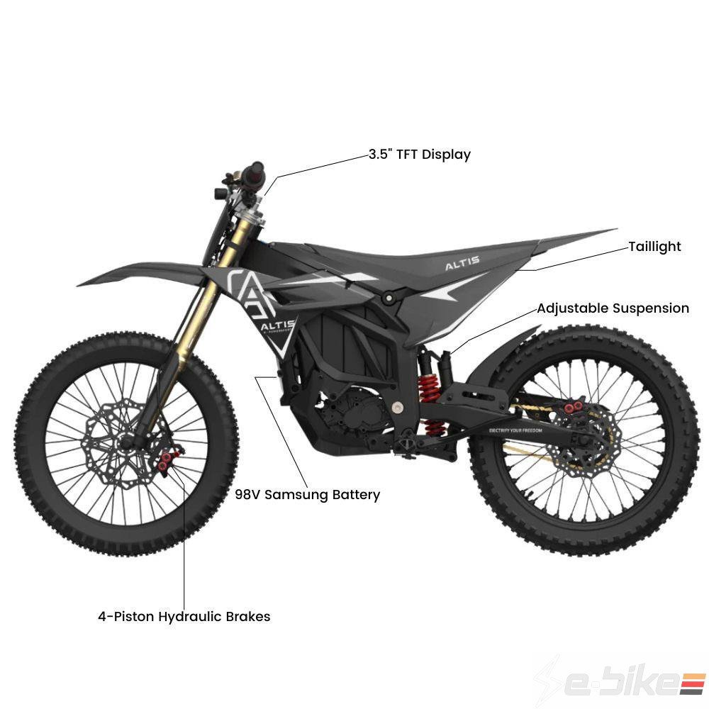 Altis Sigma 98V High-Performance Electric Dirt Bike - 28mph Top Speed Electric Bike - Image 5